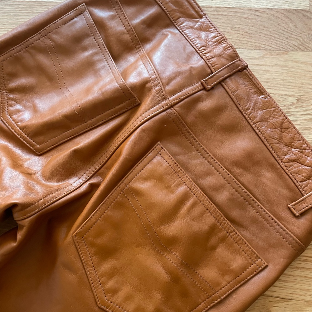 Gorgeous vintage leather pants with satin lining.
